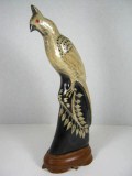 Beautiful Hand Carved Wood Crested Hawk Eagle Figurine